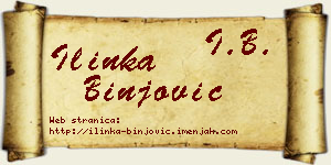 Ilinka Binjović vizit kartica
